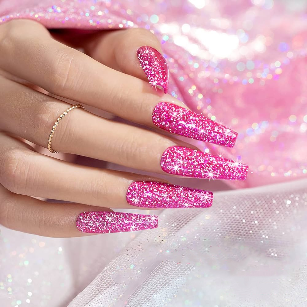 neon pink glitter